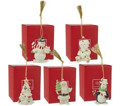 Lenox Merry Little Porcelain Ornament Set of 5