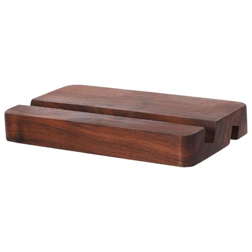 PRETYZOOM Soporte de Madera para Tarjetas y Fotos Base de Calendario de Escritorio con Doble Ranura Organizador Compacto para Oficina y Hogar Diseño Minimalista con Ranuras para Tarjetas y