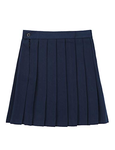 Freebily Fille Femme Mini Jupe Patineuse Jupe école Classique Jupe Plissé Ecossais Jupe Évasé Tartan Plaid Jupe Court School Girls High Skirt S-3XL Bleu Marin 3XL