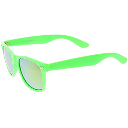 zeroUV - Modern Wide Arms Colored Mirror Square Lens Horn Rimmed Sunglasses 52mm3