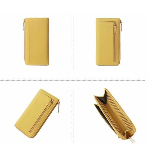 Wallets Women's Money Clips Genuine Leather Card Cases Purses Blocking Wallet Money Organisers Handbags 7.9Inch (Pink)2