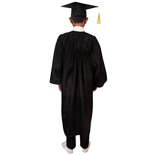 Image of ITSMYCOSTUME Graduation Gown Set with Cap and Sash, Convocation Dress for Boys and Girls, School Ceremony, Fancy Dress(2-3Y,Blue&Yellow)