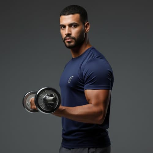 Image of Round Neck Moisture Absorbing Performance Half Sleeve Slim Fit T-Shirt for Men | Quick Dry Technology | Light Weight & Breathable Fabric | Ideal for Indoor & Outdoor Physical Activity