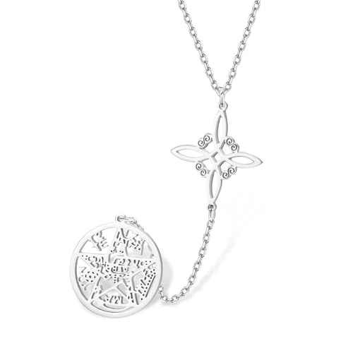 VASSAGO Witches Knot Necklace Tetragrammaton Pentagram Necklaces Celtic Knot Pendant Protection Witchcraft Pagan Irish Jewelry for Women Men