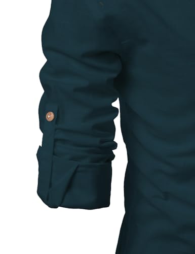 Image of Vida Loca Full Sleeve Mandarin Collor Cotton Casual Slim Fit Shirt for Men's