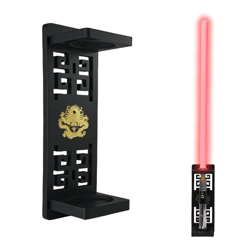 Lightsaber Stand Lightsaber Wall Mount with Felt Base - Vertical Display Stand Holder Compatible with Most Lightsabers, Light Saber Wall Display Rack - Gift for Star Wars Collectors and SW Lightsaber Cosplaya Enthusiasts (Golden Dragon)