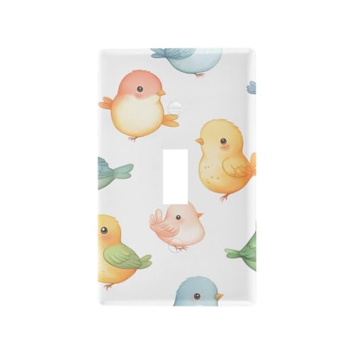 xigua Toggle Switch Wallplate Cartoon Birds Switch Wall Plate Cover,Decorative Outlet Cover Switch Cover for Home Office Bedroom 4.53