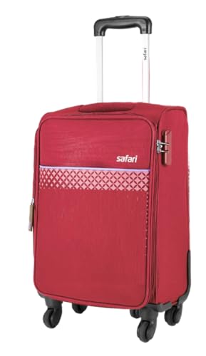 Image of Safari Dynamo Set of 3 (Cabin + Medium + Large) Trolley Bags Polyester Expandable Soft Luggage, 4 Wheels 360 Degree Wheeling, Travel Bag, Suitcase for Travel, Trolley Bags for Travel (Maroon)