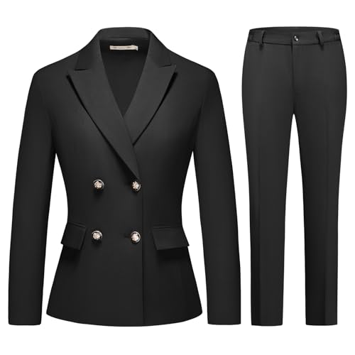 Effortlessly Chic Black Women's Blazer and Pants Set