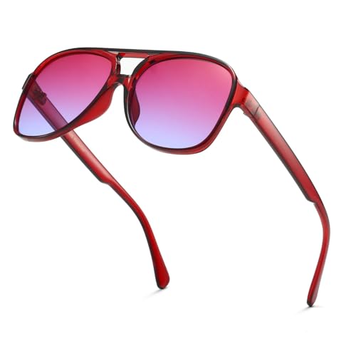 Image of Freckles Mark Vintage Retro 70s Sunglasses for Women Men Classic Large Square Aviator Trendy Glasses