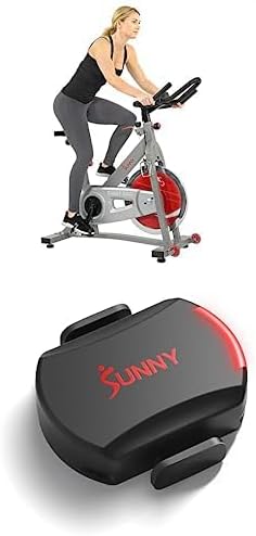 Sunny Health & Fitness Pro II Indoor Cycling Bike with Device Mount and Advanced Display + Exercise Cycling 2-in-1 Advanced Cadence Sensor