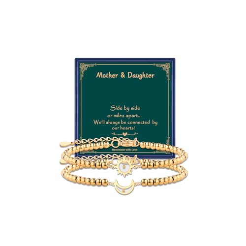 Image of Matching Mother Daughter Bracelets for 2 Daughter and Mother Jewelry for Daughter Gifts From Mom, Inspirational Jewelry for Daughter Mother Gift