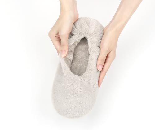 Image of Keyela Women's Ballerina Slippers,Non-Slip Bedroom Slippers Socks | Soft fuzzy slipper socks for ladies Indoor home slippers Cozy sock slippers Ballet Slippers