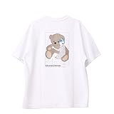 Timely Warning タイムリーワーニング 冷感ポンチ GIRL TEDDY BARE バックプリント 半袖Tシャツ 半T 25551315 (JP, アルファベット, M, 07：ホワイト)