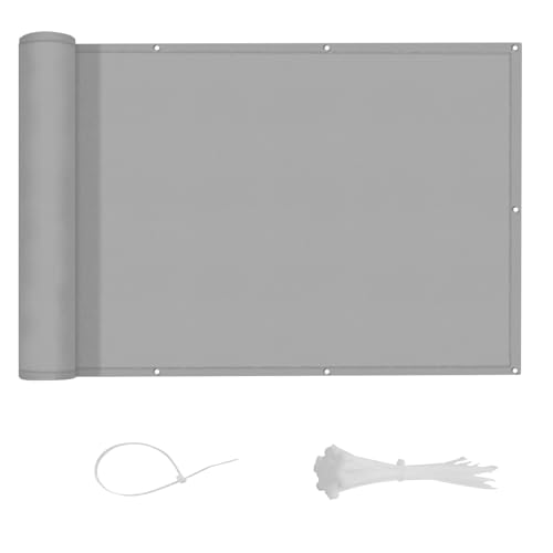 LOVE STORY 3 x10 Gray Waterproof Balcony Privacy Screen Cover