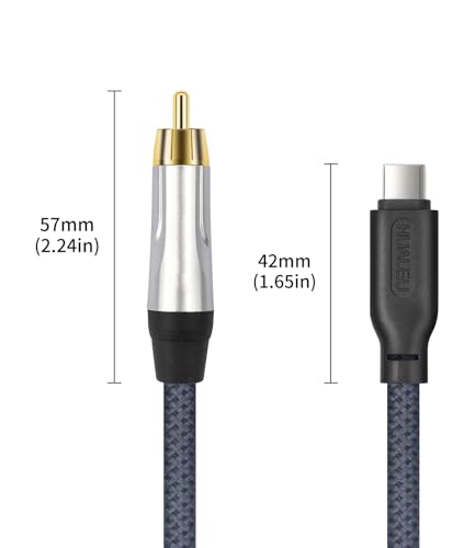 Cable USB C a coaxial macho para audio digital DAC y amplificador 7