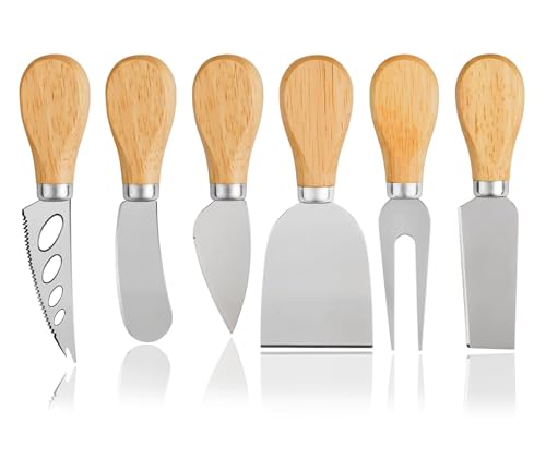 Cheese Knives Set - Cheese Knife, Cheese Spreader, Cheese Fork, Cheese Slicer, Cheese Cutter, Butter Knife – 6PCS Mini Stainless Steel Cheese Knives - Cheese Knife Set for Charcuterie Board