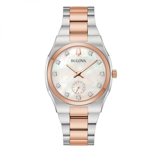 Montre Bulova Surveyor femme 98P221 sertie de diamants véritables et cadran en nacre véritable