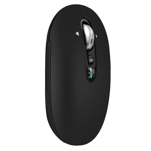 Kabellose Bluetooth-Maus, USB + BT × 2, schlankes Pebble-Multi-Gerät, kleine Reisemäuse, Metall, 4-Wege-Super-Scrollen, ± 3000 DPI, 8 Tasten, leise, tragbar, langer Akku für Laptop, Computer, Tablet Kabellose Bluetooth-Maus, USB + BT × 2, schlankes Pebble-Multi-Gerät, kleine Reisemäuse, Metall, 4-Wege-Super-Scrollen, ± 3000 DPI, 8 Tasten, leise, tragbar, langer Akku für Laptop, Computer, Tablet