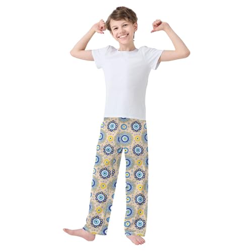 J JOYSAY Evil Eye Polka Dot Khaki Pajamas Pants Soft Long Pajama Bottoms Lounge Sleep Pants Size S-XL3