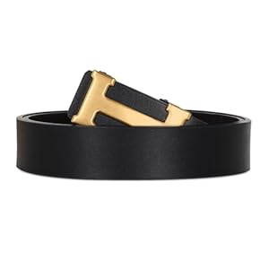 Men&Womens Leather Dress Belt Business Automatic Buckle Belt Color-Black Silver Gold