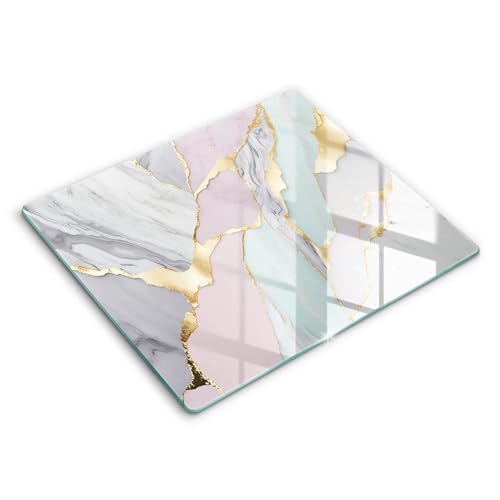 Plaque de protection induction de haute résistance style marbre pastel chic