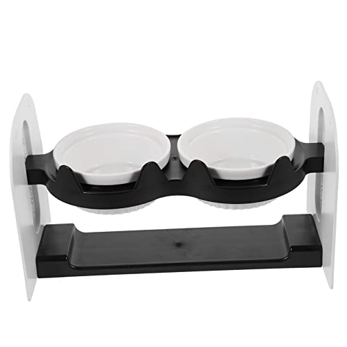 LIOOBO セラミック製猫用ボウル 高さのある設計 製スタンド付き 床置き式 ペット給餌ボウル 家用 お手入れ簡単 再利用可能なペット用品