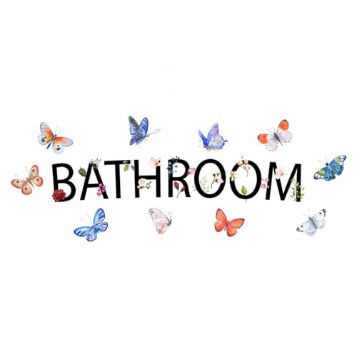 2pcs Bathroom Wall Decals Stickers Decor DIY Removable for Wash Room Door Signs Vinyl Lettering Sticker Home Decoration