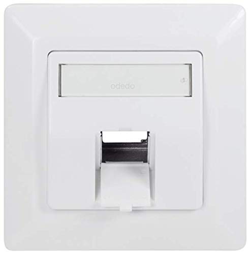 odedo - Caja de conexión para 1 módulo Keystone empotrado, color blanco
