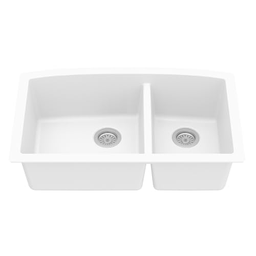 Karran QU-711 32" Quartz Composite Undermount Sink, White
