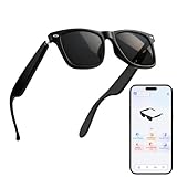 OBEST Gafas Bluetooth inteligentes, gafas de traducción en tiempo real AI inalámbricas, asistente de voz, llamada con un clic, gafas de sol UV para viajes, negocios y ciclismo
