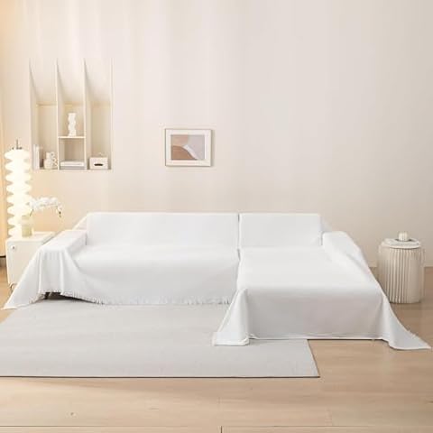 MEETSKY White Couch Cover 71"x118"+White Couch Cover 91"x134" Cover