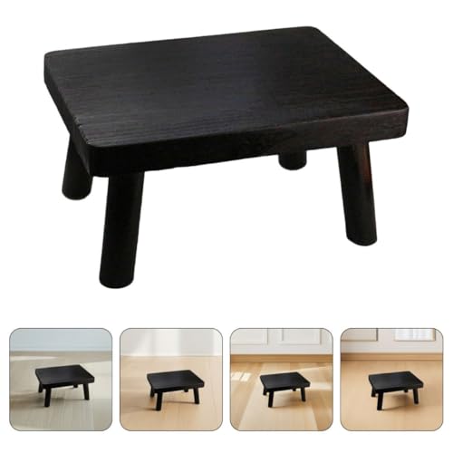 Taburete de suelo de madera maciza mesa baja compacta de paulownia para dormitorio estilo japonés 8