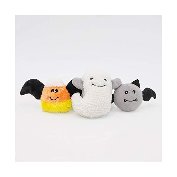 ZippyPaws Halloween Miniz – Fliegende Schrecken (3er-Pack) für Hunde | Halloween-Spielzeug im Geister-Design – Bild 3