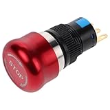 HAWILLOSCH Bouton-poussoir D'arrêt D'urgence Métallique 16 Mm, Étanche, Interrupteur à...