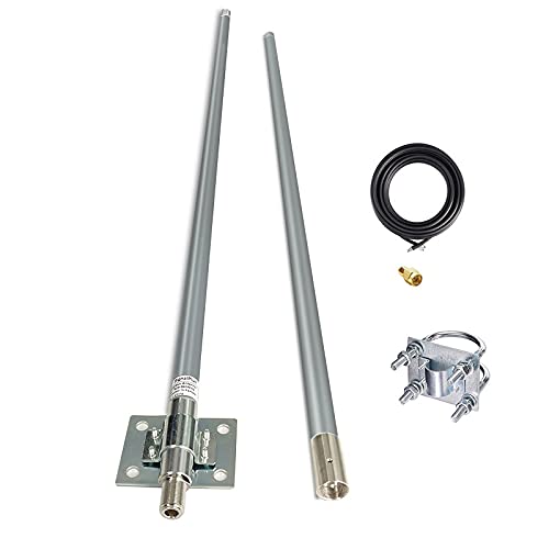 Gainfi LoRaWAN 868 MHz LoRa Antenne 12dBi 2,2 Meter für RAK HNT Bobcat Nebra Freedomfi EasyLinkIn Syncrob Sensecap Longap Helium Hotspot Miner,1 Meter SMA LMR400,RP-SMA Adapter Cover