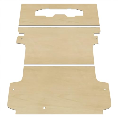 プロダックス 【 200系 ハイエース スーパーGL ワイド幅 対応 フロアパネル M 】 荷台 床張りキット フロアマット 床板 パーツ内装 ラゲッジマット カスタム 車中泊 グッズ (ステップ形状カット無×セカンドシート取付穴加工有, 無塗装, パワー