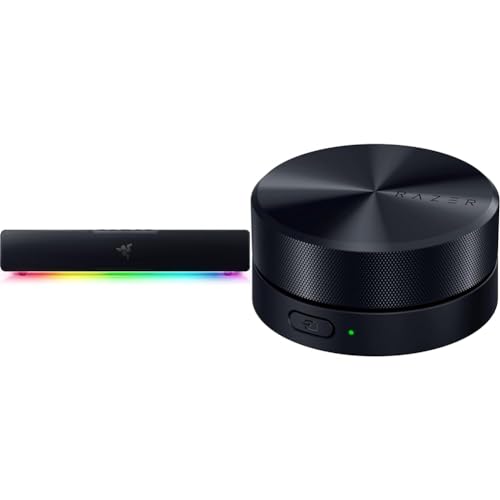 Image of Razer Leviathan V2 X PC Soundbar - Compact Chroma RGB Design, Bluetooth 5.0 & Wireless Control Pod: Advanced Audio Control for Nommo V2 & Leviathan V2 Speakers