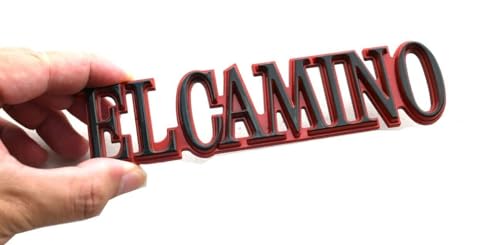 Image of 2Pcs Fit for 1978-1987 El Camino Quarter Panel Emblem 3D Badge Nameplate Letter Replacement for El Camino (Red)