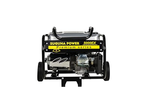 Image of Alloy & Metal 5000 Ex Premium Heavy Duty Generator | 4000W | 4-Stroke | Self Start | 7Hp | Reliable Performance | Long Runtime | Trolley & Handle | Ideal For Home | Sliver & Black