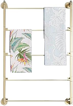 5-Layer Wall-Mounted Tie & Scarf Organizer Rack, Ribbon & Wrapping Paper Storage Shelf for Shop & Office - 60/70/80cm Height, Stylish Design (Color D, Size: 60x75cm)