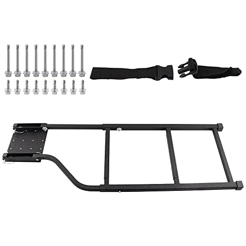 Truck Tailgate Ladder, Universal Foldable Pickup Tailgate Ladder With Aluminum Step Grip Plates And Rubber Ladder Feet, Capacity 300 Lbs #TOP7