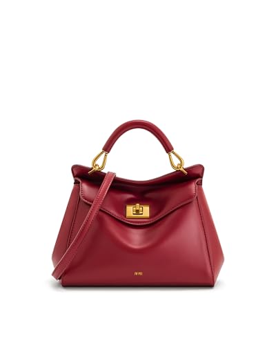 JW PEI Bolsa feminina Lucia Classic Top, Claret, 26 cm