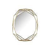 Mirrorize, 22x17 Framed Gold Hexagon Mirror, Geometric Hanging Modern Metal Frame Accent Wall Mirror...