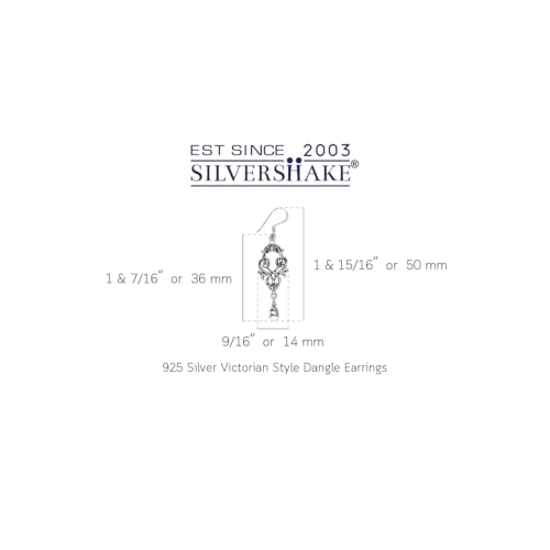 Silvershake 925 Sterling Silver Victorian Style Dangle Hook Earrings or Pendant with Necklace3