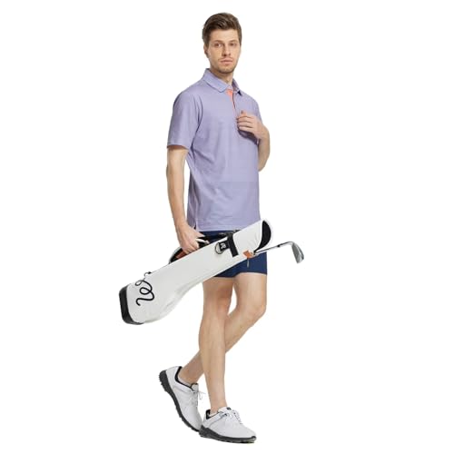 Image of M MAELREG Mens Golf Shirt Short Sleeve Dry Fit Print Moisture Wicking Performance Patterns Collared Polo Shirt