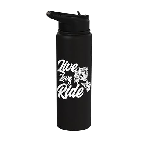 Live Love and Ride Horses Riding Rider Horse owner Ranch Stainless Steel Insulated Water Bottle
