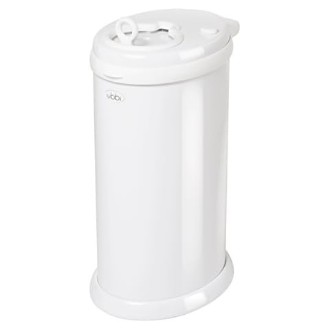 Ubbi Steel Nappy Disposal Bin, White (10000) Cover
