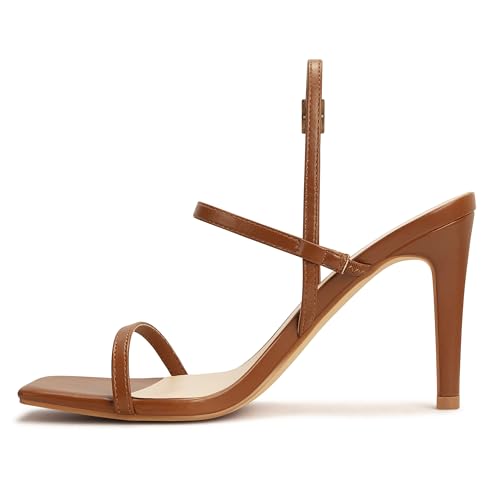 Image of Women's Strappy High Heeled Sandals Open Toe Ankle Strap heels Comfy Weddings Shoes