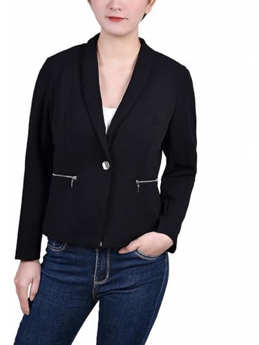 Womens Crepe Business One-Button Blazer